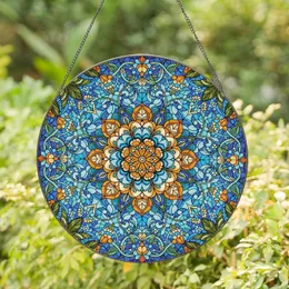 Mandala Flower Arabesque Botanical Leaf Mosaic - Home Decor Gift Stained Glass Suncatcher