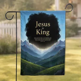 Jesus Is King John 14:6 Mountain Scene - Faithful Home Decor Gift For Believers Garden Flag