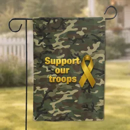 Support Our Troops Star Ribbon Camouflage - Military Appreciation Gift for Veterans Garden Flag