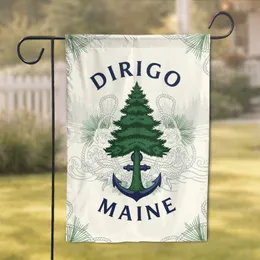 Maine Dirigo Pine Tree Anchor - Coastal Home Decor Gift for Maine Lover Garden Flag