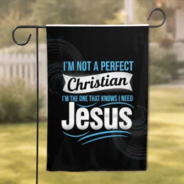 Jesus Christ Humility Faith Statement Home Decor Display for Christian Believers Garden Flag
