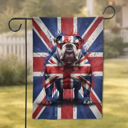 Muscular Stoic British Bulldog Union Jack Flag - Home Decor Gift for Bulldog Lovers Garden Flag
