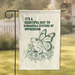 Frog Monarch Wings Activist Quote - Social Justice Advocate Gift Garden Flag
