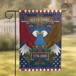Bald Eagles America 250th Anniversary Welcome - Independence Day Gift Garden Flag