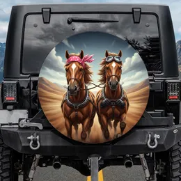 Brown Horses Aviator Goggles Bandana - Travel Essentials Gift for Horse Lovers Spare Tire Cover