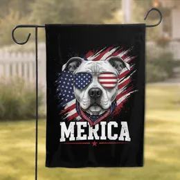 Pitbull Aviator American Flag Merica - Independence Day Home Decor Garden Flag
