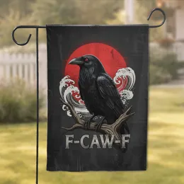 Black Raven F-CAW-F Ancient Artifact - Home Decor Gift for Raven Lover Garden Flag