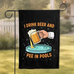 Hand Beer Mug Pouring Pool - Funny Gag Gift for Beer Drinker Garden Flag