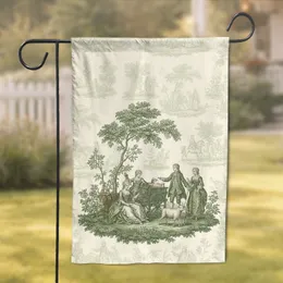 Rococo Pastoral Scene 18th Century Countryside Toile de Jouy - Home Decor Gift Garden Flag