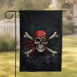 Pirate Skull Bandana Eye Patch Crossbones Ship Home Decor Gift for Pirate Lover Garden Flag