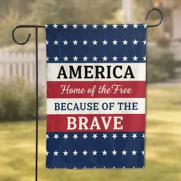 Patriotic Stripes Stars America Brave - USA 250th Anniversary for Veterans Garden Flag