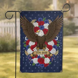 Bald Eagle Patriotic Flowers 1776-2026 - USA 250th Anniversary Independence Day Gift for Veterans Garden Flag