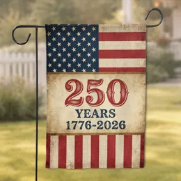 250 Years 1776-2026 Distressed Banner Flag - USA 250th Anniversary Independence Day Garden Flag