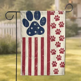 Distressed American Flag Paw Print - Patriotic Home Decor Gift for Pet Lovers Garden Flag
