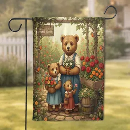 Mother Bear Cub Family Garden 'Sweet Home' - Home Decor Gift Garden Flag