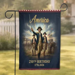 Revolutionary General American Flag America 250th Birthday 1776-2026 Garden Flag