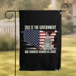 US Map Capitol Building Government Warning - Patriot Home Decor Gift Garden Flag