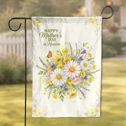 Happy Mother's Day in Heaven Floral Butterfly Spring Remembrance Garden Flag
