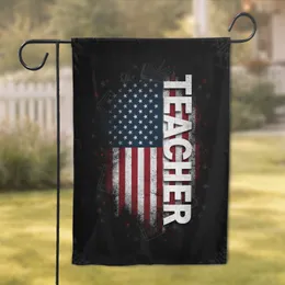 Distressed American Teacher Flag - Teacher Appreciation Day Gift Garden Flag