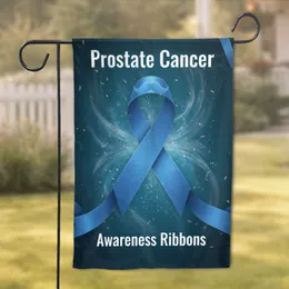 Blue Prostate Cancer Awareness Ribbons Mustache - Support & Awareness Gift Garden Flag