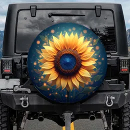 Sunflower Unfurling Petals Seed Head Botanical Bokeh - Outdoor Decor Gift Spare Tire Cover