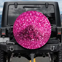 Fuchsia Magenta Shimmer Iridescent Glitter Confetti - Car Accessory Gift Spare Tire Cover