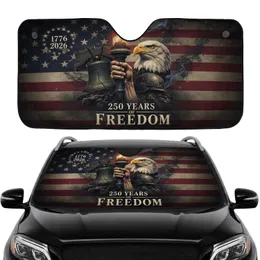 Bald Eagle Torch Liberty Bell American Flag - USA 250th Anniversary Commute Accessory for Veterans Car Sunshade