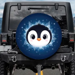 Penguin Arctic Ice Crystal Snowflake - Winter Wildlife Lover Gift Spare Tire Cover