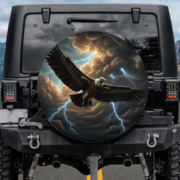 Amber Ochre Griffon Vulture Turbulent Storm Lightning - Wildlife Lover Gift for Bird Watchers Spare Tire Cover