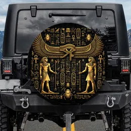 Winged Eye of Horus Ancient Egyptian Figures Ankh - Egyptian History Lover Gift Spare Tire Cover