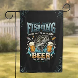 Fishing Bass Fish Beer Mugs Humor - Man Cave Decor Gift for Fishermen Garden Flag