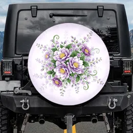 Purple Lavender Flowers Botanical Foliage - Garden Lover Home Decor Gift Spare Tire Cover