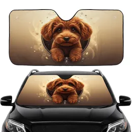 Fluffy Poodle Peeking Out - Car Interior Upgrade for Poodle Lovers Car Sunshade