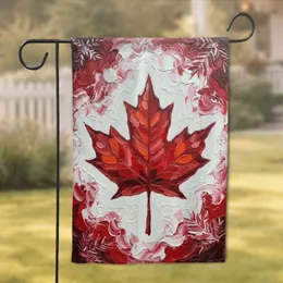 Vibrant Canadian Maple Leaf Crimson White Fields - Home Decor Gift Garden Flag