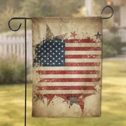 Weathered American Flag Patriotic Stars Stripes - Americana Home Decor Gift Garden Flag