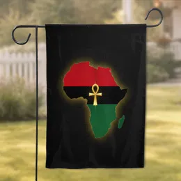 Africa Map Pan-African Ankh - Pan-African Pride Gift for African Heritage Lovers Garden Flag