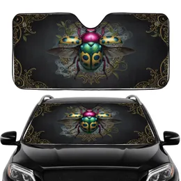 Shimmering Iridescent Beetle Magenta Head Ornate Filigree - Car Interior Upgrade Car Sunshade