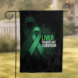 Liver Transplant Survivor Awareness Ribbon - Health Support Gift for Transplant Patients Garden Flag