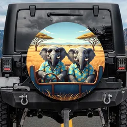 Elephants Hawaiian Shirts Savanna - Adventure Travel Accessory Gift Spare Tire Cover