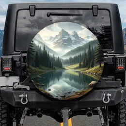Alpine Lake Forest Mountain Snow Peaks - Outdoor Adventure Gift for Nature Lover Spare Tire Cover