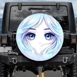 Blue Anime Eyes Stardust Aura - Vehicle Decor Gift Spare Tire Cover