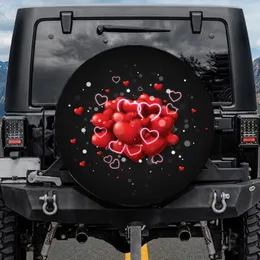 Red Hearts Pink Outline Bokeh - Everyday Love Gift Spare Tire Cover