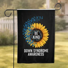 Down Syndrome Awareness Sunflower Butterflies - Advocacy Support Gift Garden Flag