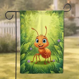 Ant Green Grass Wildflower Garden - Wildlife Lover Outdoor Decor Gift Garden Flag