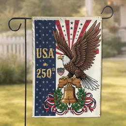 Bald Eagle Liberty Bell 1776-2026 USA 250th Anniversary Independence Day Garden Flag