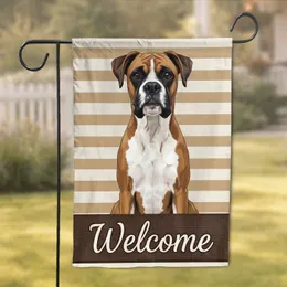Boxer Dog Welcome American 250th Anniversary - Independence Day Home Decor Garden Flag