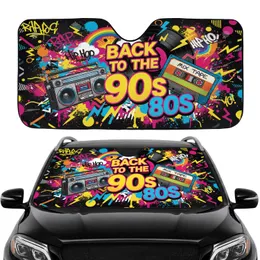 80s 90s Boombox Cassette Vinyl Rainbow Graffiti Road Trip Gift Car Sunshade
