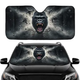 Roaring Gorilla Cracking Brick Wall - Gritty Car Interior Upgrade Car Sunshade