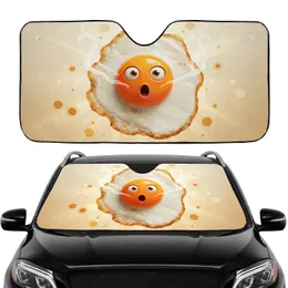 Surprised Fried Egg Breakfast Scene - Car Interior Upgrade Car Sunshade