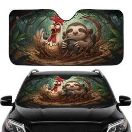 Shocked Chicken Smiling Sloth Steering Wheel Muddy Off Road Car Interior Upgrade Car Sunshade